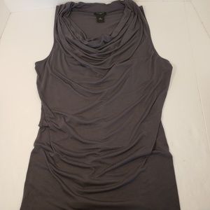 Ann Taylor Charcoal Gray Cowl Neck Blouse, Medium